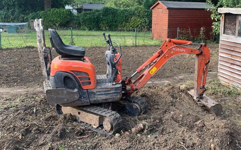 Digger clearing a site in Leicestershire